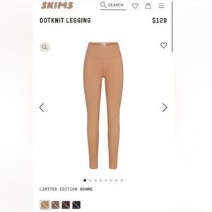 Skims x TNF dotknit leggings (ochre, xs)